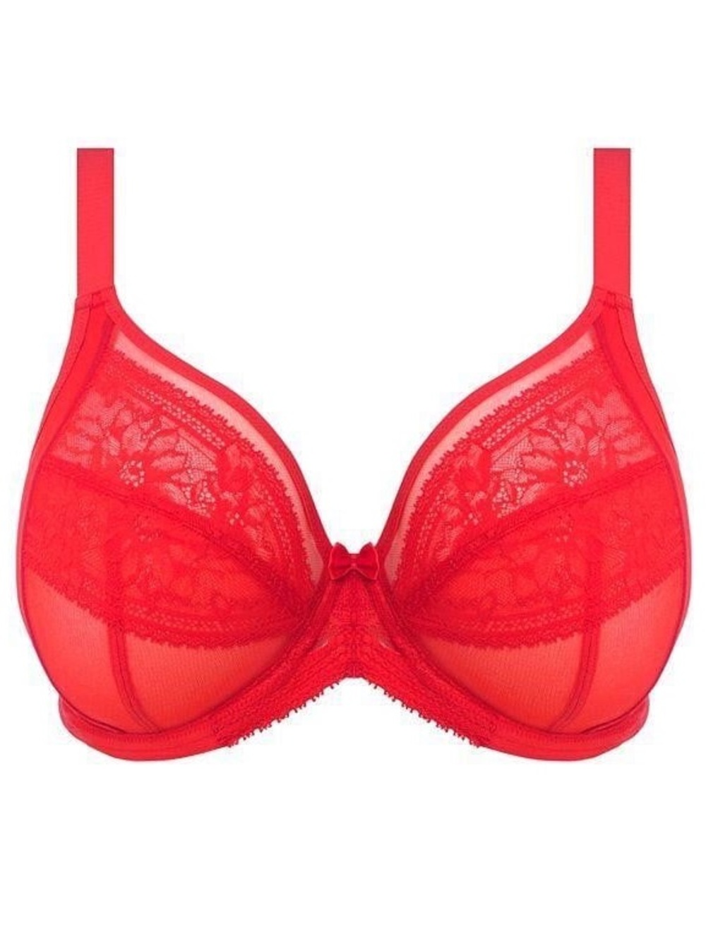 NEW / NWT Elomi Cherry Red Lace Kendra Plunge Underwire  Style #301602